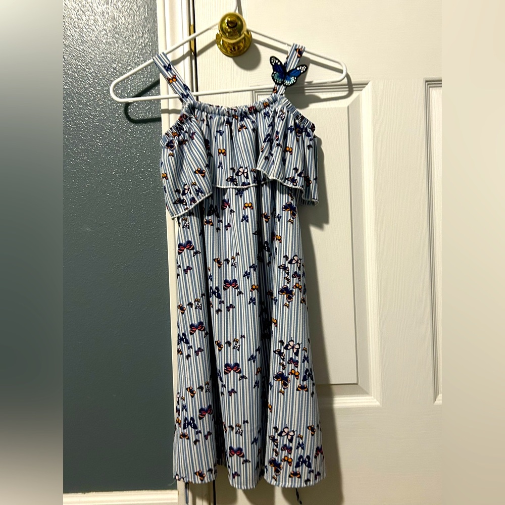 Blue and White Butterfly Dress